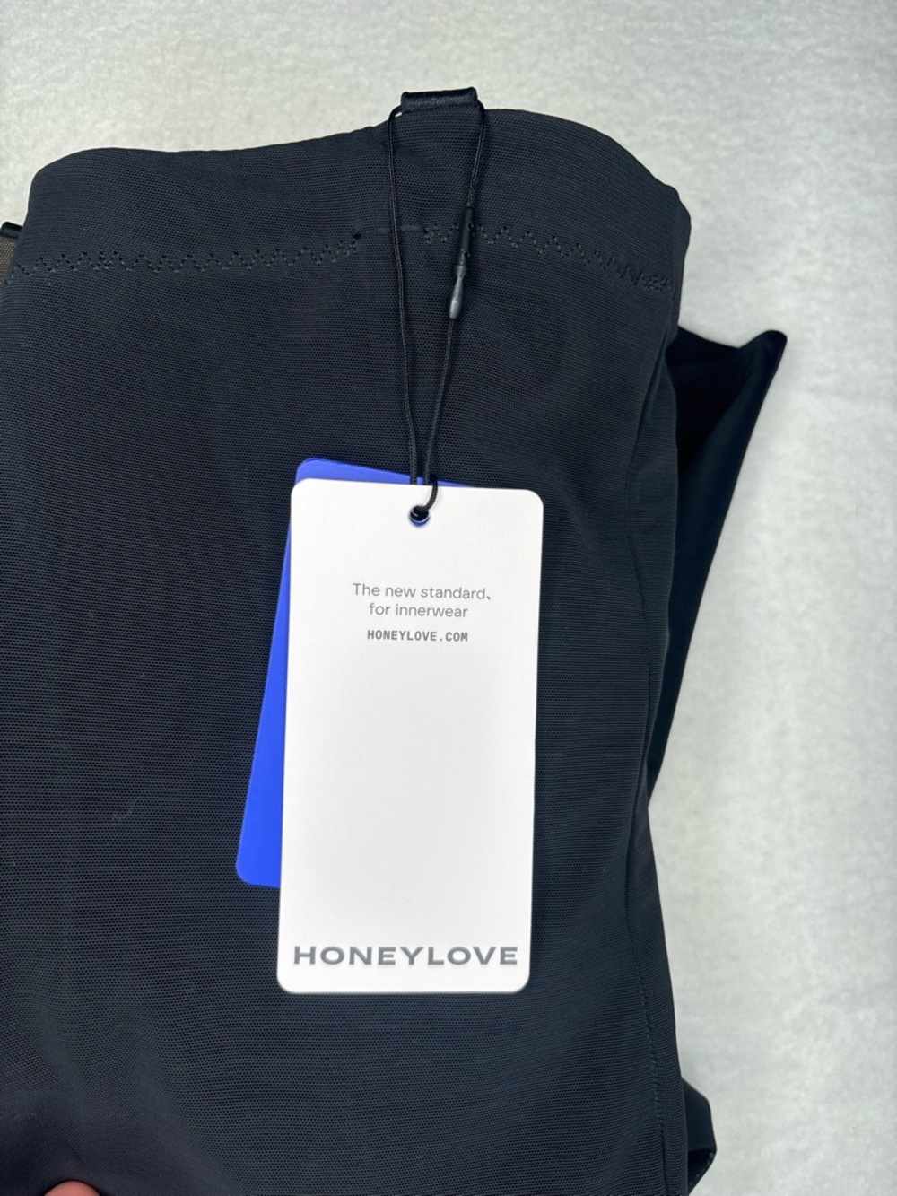 Honeylove Black High-Waist Shaping Bodysuit with Mesh Insets - Picture 12 of 13